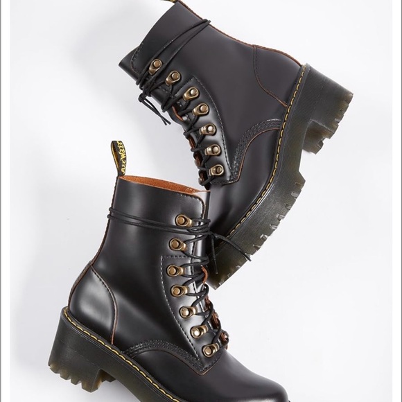 Dr. Martens Black Leather Platform Boots - Picture 3 of 12